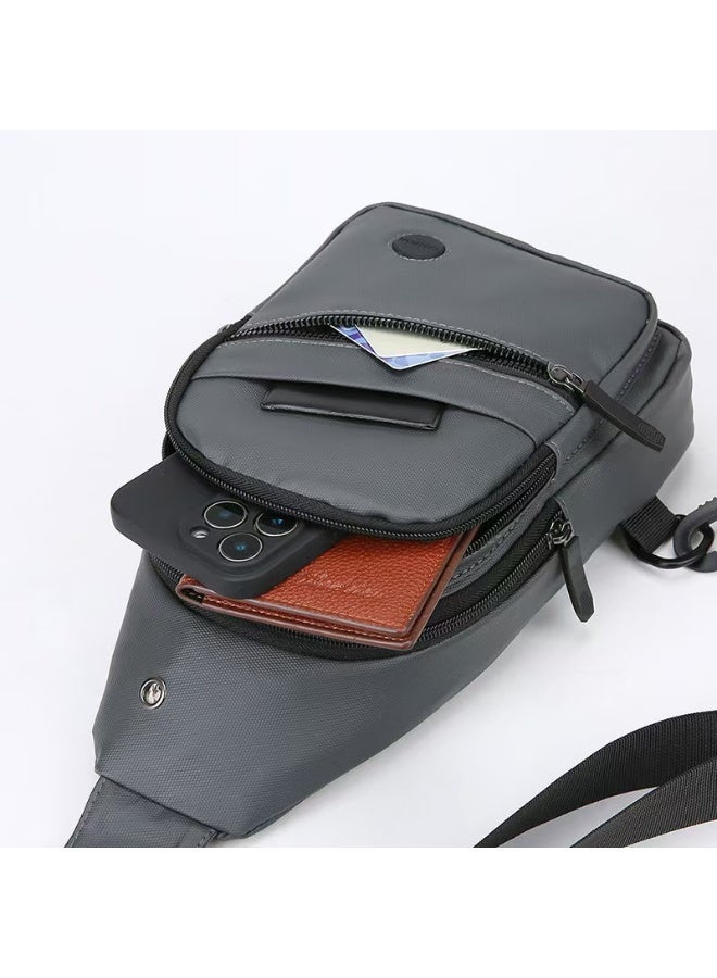 Men's Portable Gray Crossbody Sling Bag - Image 2