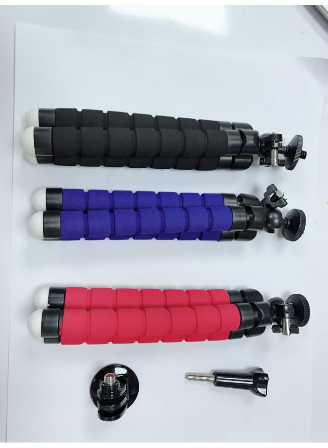 Small Sponge Tripod Sponge Stand Mobile Phone Selfie Live Broadcast Digital Slr Photography Universal-Color:One-word Clip  - Image 2