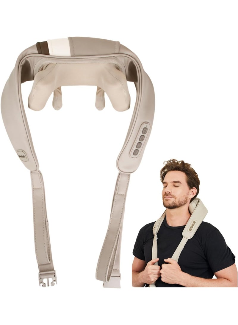 جهاز مساج للرقبة والظهر مع تدفئة - وسادة تدليك عميقة لتخفيف ألم الرقبة، الكتف، الظهر، الخصر والساقين، مثالي للاستخدام في المنزل، المكتب والسيارة - Image 1