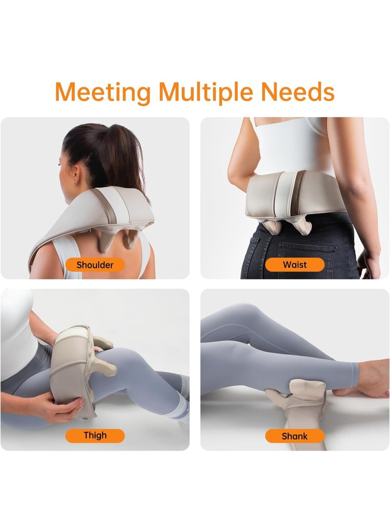 جهاز مساج للرقبة والظهر مع تدفئة - وسادة تدليك عميقة لتخفيف ألم الرقبة، الكتف، الظهر، الخصر والساقين، مثالي للاستخدام في المنزل، المكتب والسيارة - Image 3