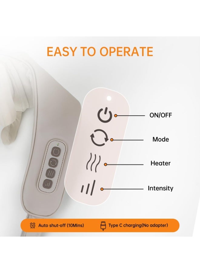 جهاز مساج للرقبة والظهر مع تدفئة - وسادة تدليك عميقة لتخفيف ألم الرقبة، الكتف، الظهر، الخصر والساقين، مثالي للاستخدام في المنزل، المكتب والسيارة - Image 2