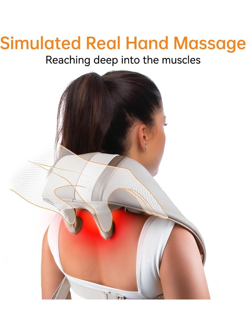 جهاز مساج للرقبة والظهر مع تدفئة - وسادة تدليك عميقة لتخفيف ألم الرقبة، الكتف، الظهر، الخصر والساقين، مثالي للاستخدام في المنزل، المكتب والسيارة - Image 5