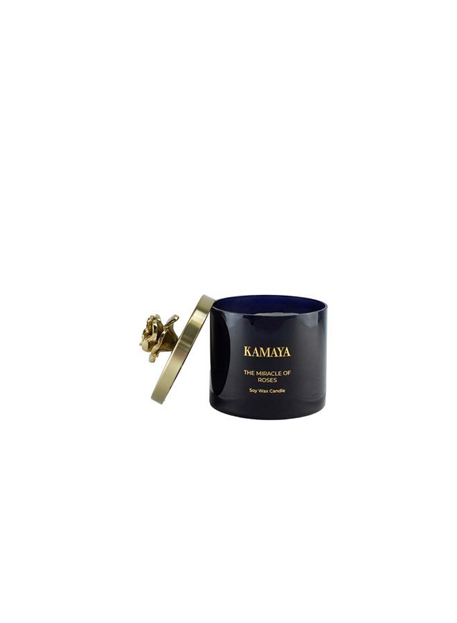 KAMAYA Blossom Caboodle Collection Miracle of Roses 400 gm scented candle with pleasant scent of roses. - Image 3