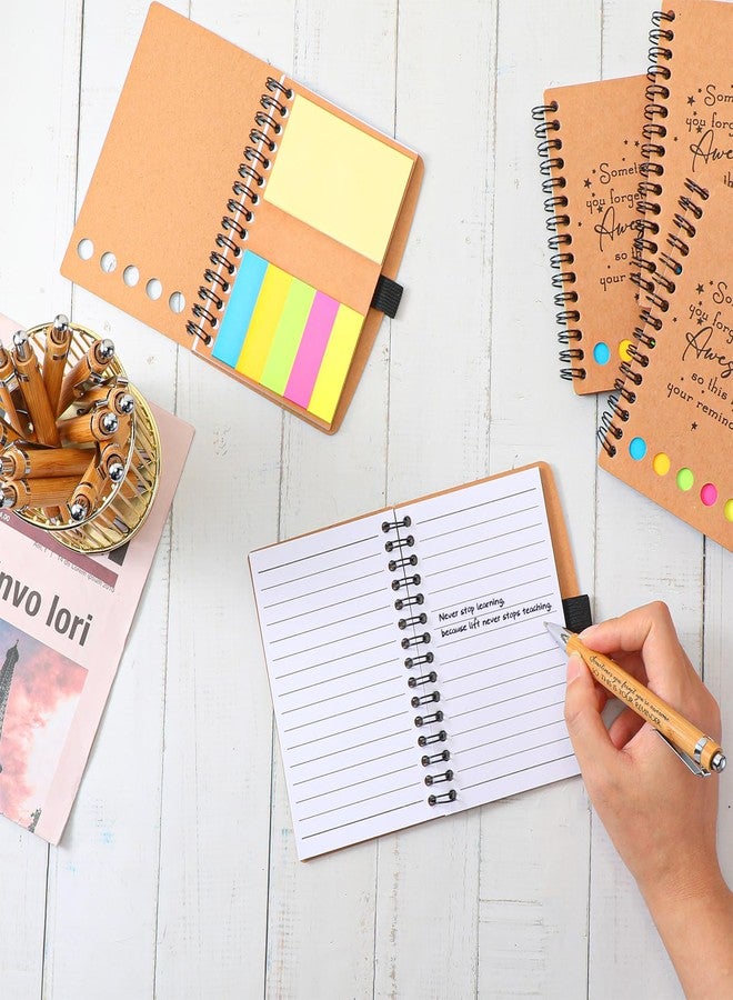 Chuangdi 10 Sets Back to School Teacher Gifts Appreciation Journal Inspirational Notebook with Sticky Notepad Ballpoint Pen Bulk Thank You Gifts for Student Staff Team Coworker Nurse(Kraft) - Image 5