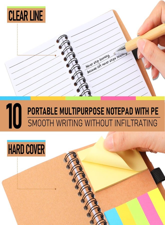 Chuangdi 10 Sets Back to School Teacher Gifts Appreciation Journal Inspirational Notebook with Sticky Notepad Ballpoint Pen Bulk Thank You Gifts for Student Staff Team Coworker Nurse(Kraft) - Image 4