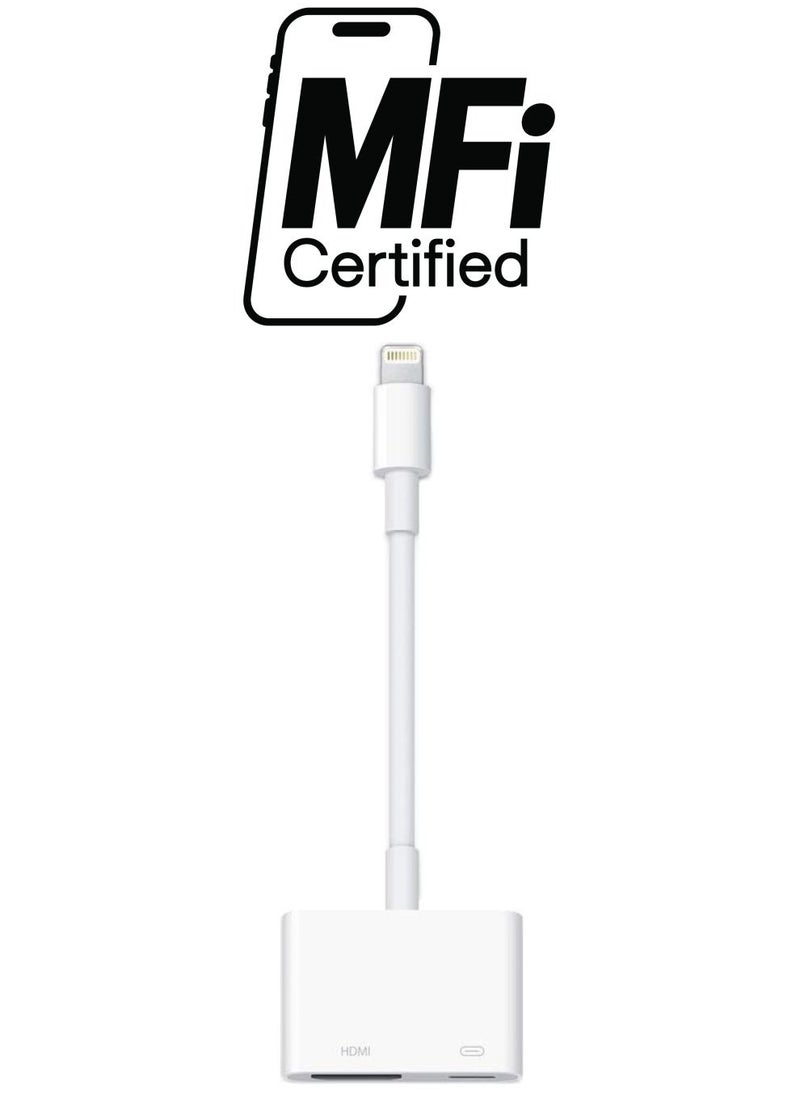 Lightning To HDMI Digital AV Adapter For Apple White