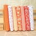 Qintreesify 7Pcs 10 x 10 Top Cotton Craft Fabric Bundle Squares Patchwork DIY Sewing Scrapbooking Quilting Floral Dot Pattern Fabric 25cm x 25cm Orange - Image 2