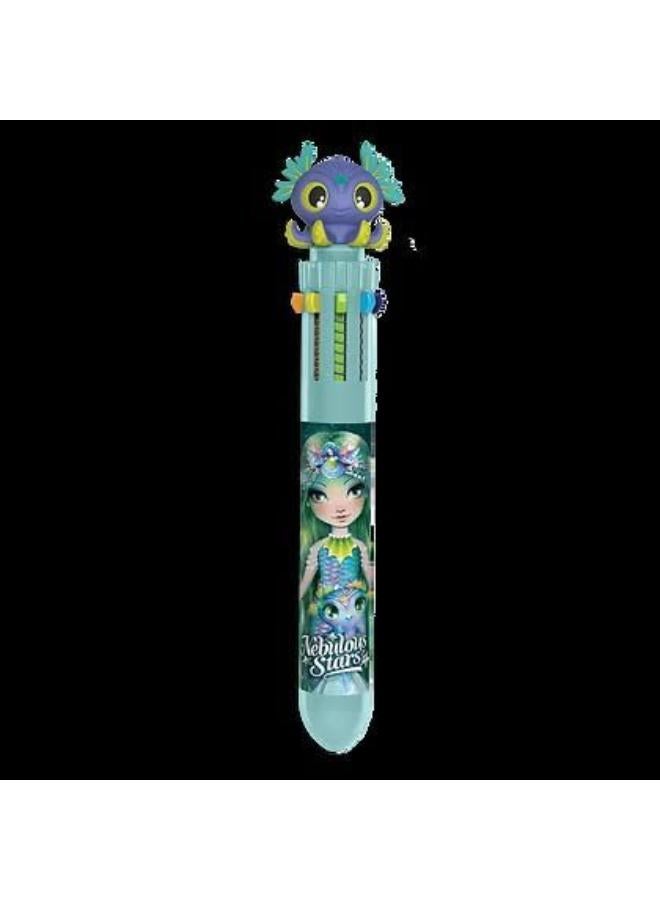 نيبولوس ستارز مجموعة أقلام حبر جاف متعددة الألوان ١٠ في ١ مع زينة حيوانات لطيفة - Image 3