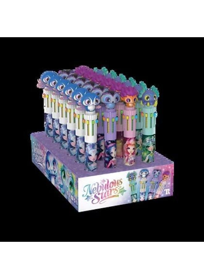 نيبولوس ستارز مجموعة أقلام حبر جاف متعددة الألوان ١٠ في ١ مع زينة حيوانات لطيفة - Image 2