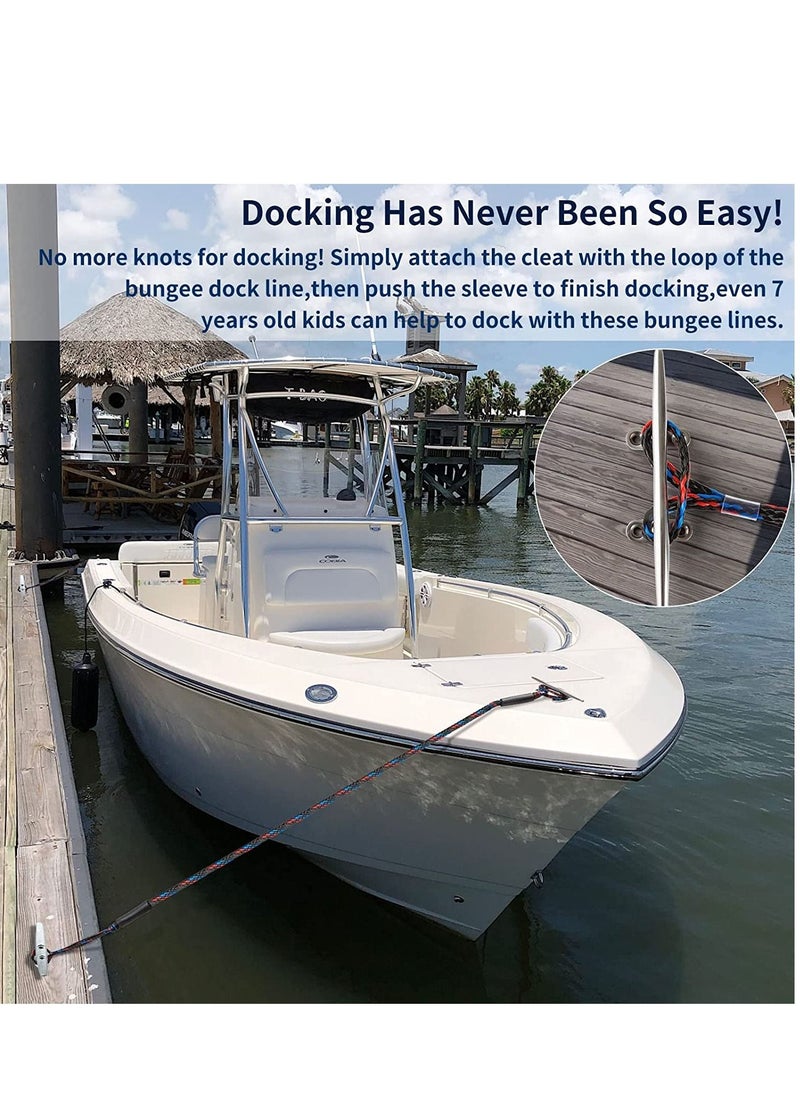 Excefore Boat Bungee Dock Lines, Boating Gifts for Men, Accessories, Pontoon Mooring Lines Bass Boat, 4 Feet  - Image 4
