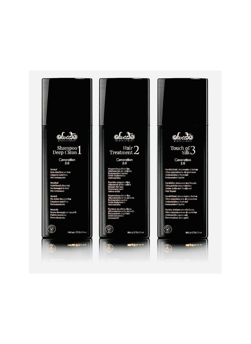 Sweet Professional Sweet Professional Generation 2.0 Hair Care Set - Deep Clean Shampoo, Hair Treatment, Touch of Silk (3 x 980ml)  - Image 1