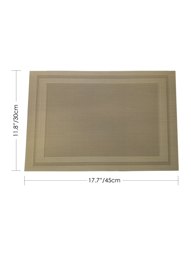 DB Innov. 6 Pcs Vinyl Placemats, Linen Look Woven Place Mats, Non-slip Washable Placemats for Kitchen Dining Table, 30x45cm - Image 2