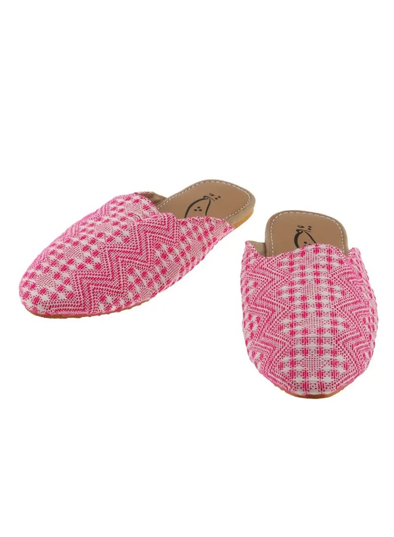Mishkat Printed Babouche Slippers KF-1070 (Pink) - Image 3
