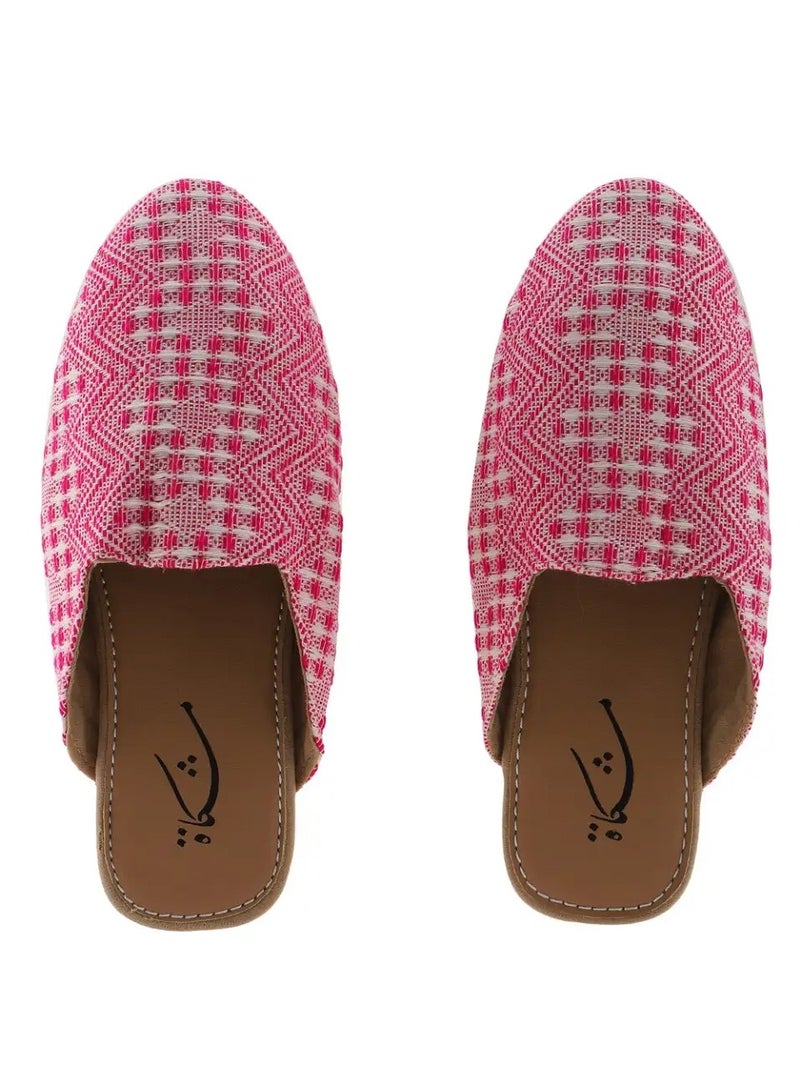 Mishkat Printed Babouche Slippers KF-1070 (Pink) - Image 4