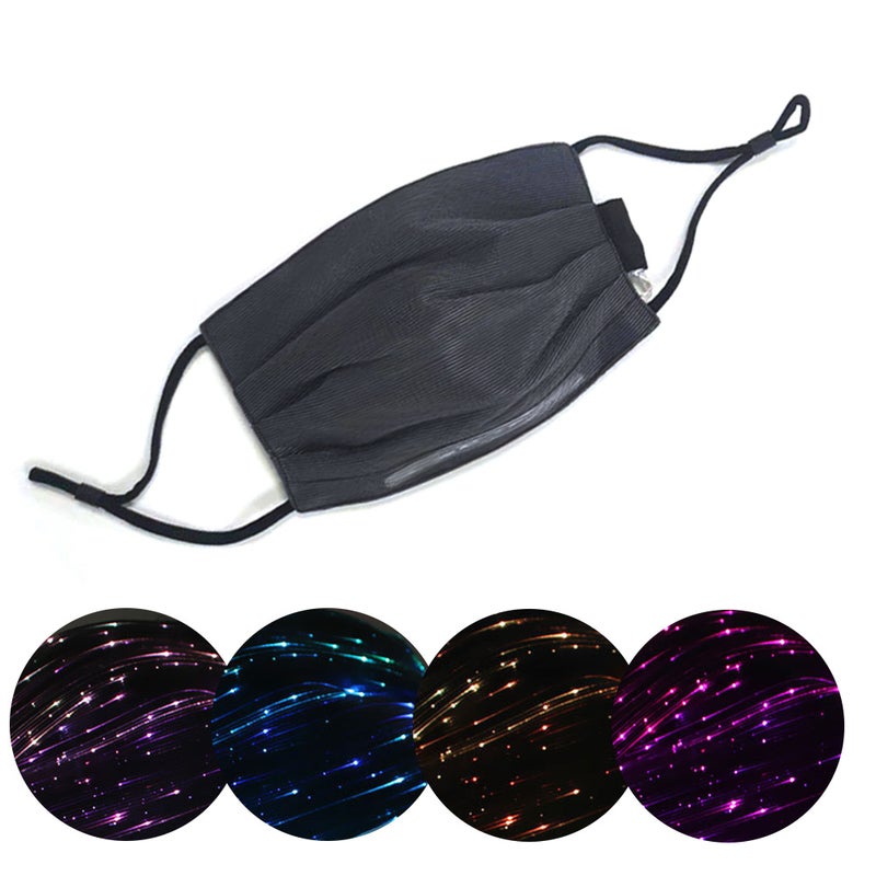 قناع مضيء بأضواء إل دي من نسيج الألياف البصرية 7 ألوان قناع رايڤ مضيء بأضواء إل دي قابله للشحن عبر يو إس بي لمناسبات الهالوين والكريسماس والمنتديات للرجال والنساء - Image 3