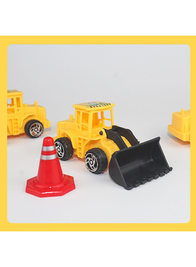 Mini Engineering Truck Cake Ornaments Simulation Plastic Bulldozer Model Children's Toy Excavator Series Stall-Color:Plastic -6 Engineering Vehicle 638  - Image 5