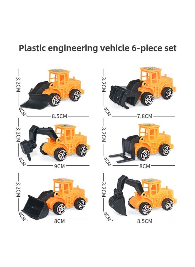Mini Engineering Truck Cake Ornaments Simulation Plastic Bulldozer Model Children's Toy Excavator Series Stall-Color:Plastic -6 Engineering Vehicle 638  - Image 1