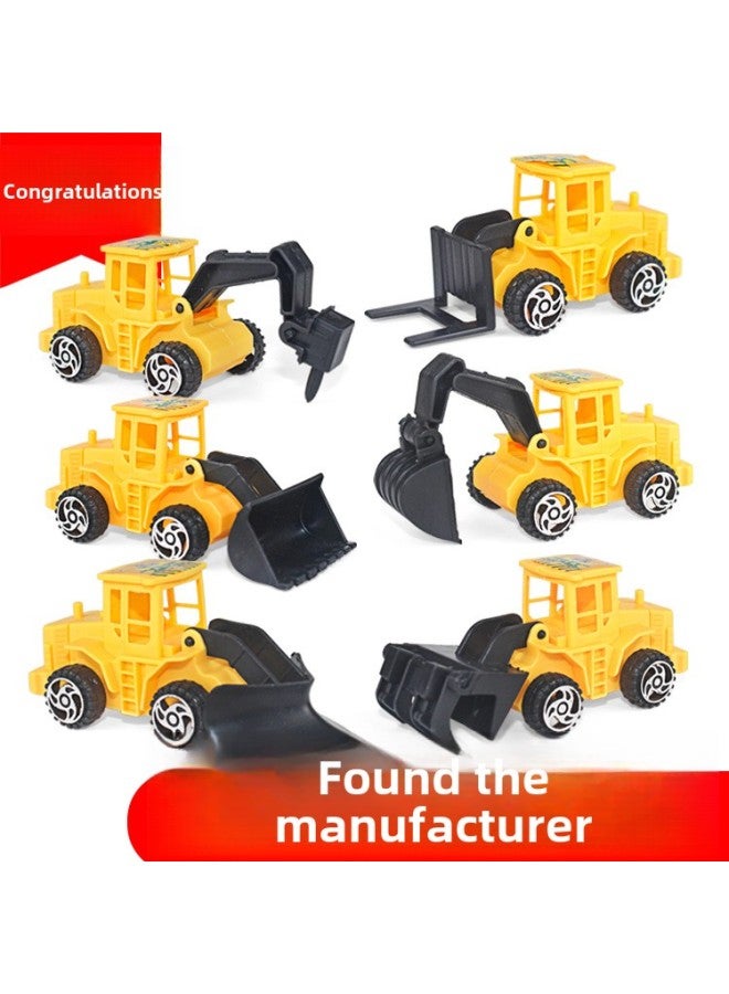 Mini Engineering Truck Cake Ornaments Simulation Plastic Bulldozer Model Children's Toy Excavator Series Stall-Color:Plastic -6 Engineering Vehicle 638  - Image 2