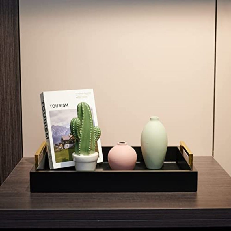 Serving Trays with Handles 40cm x 30cm x 8cm Decorative Serving Tray for Living Room Bathroom and Outdoors Black - Image 5