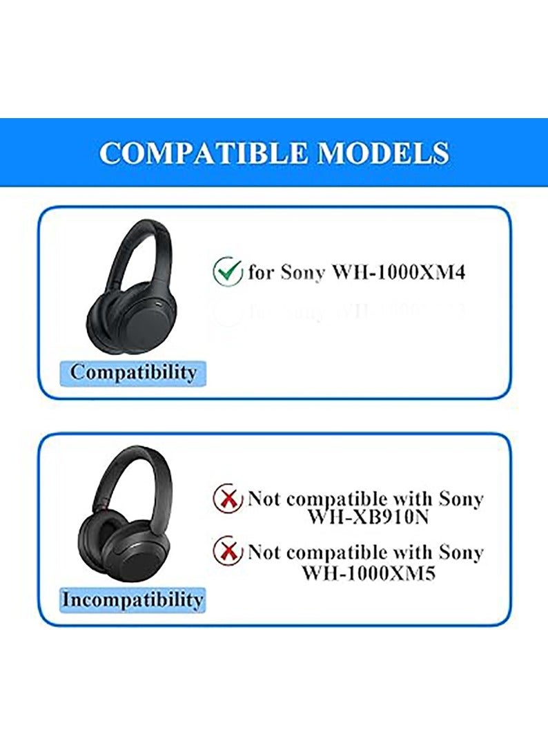 3 In 1 Case Cover for Sony WH-1000XM4 Headphones,Embody EarPad Cover/Ear Cover/Headband Cover/Headband Cushion Protector,Sweat Proof Soft Silicone Headphones Accessories（Black）  - Image 2