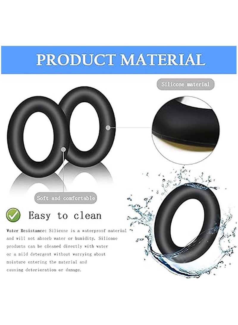3 In 1 Case Cover for Sony WH-1000XM4 Headphones,Embody EarPad Cover/Ear Cover/Headband Cover/Headband Cushion Protector,Sweat Proof Soft Silicone Headphones Accessories（Black）  - Image 3