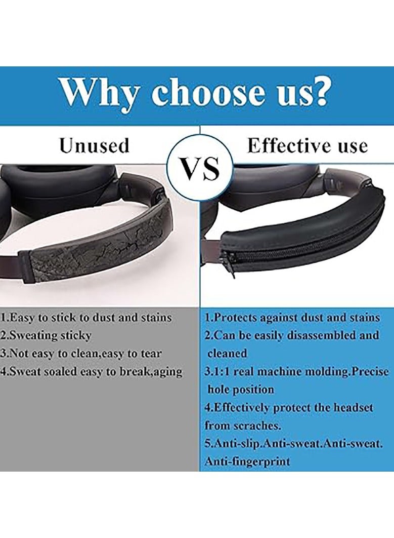 3 In 1 Case Cover for Sony WH-1000XM4 Headphones,Embody EarPad Cover/Ear Cover/Headband Cover/Headband Cushion Protector,Sweat Proof Soft Silicone Headphones Accessories（Black）  - Image 4