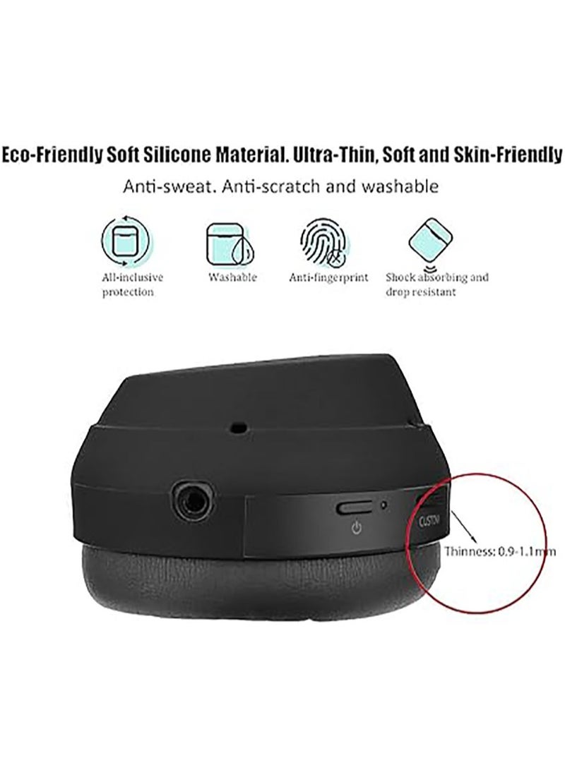 3 In 1 Case Cover for Sony WH-1000XM4 Headphones,Embody EarPad Cover/Ear Cover/Headband Cover/Headband Cushion Protector,Sweat Proof Soft Silicone Headphones Accessories（Black）  - Image 5