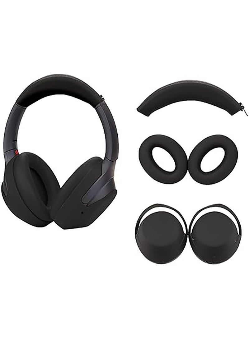 3 In 1 Case Cover for Sony WH-1000XM4 Headphones,Embody EarPad Cover/Ear Cover/Headband Cover/Headband Cushion Protector,Sweat Proof Soft Silicone Headphones Accessories（Black）  - Image 1