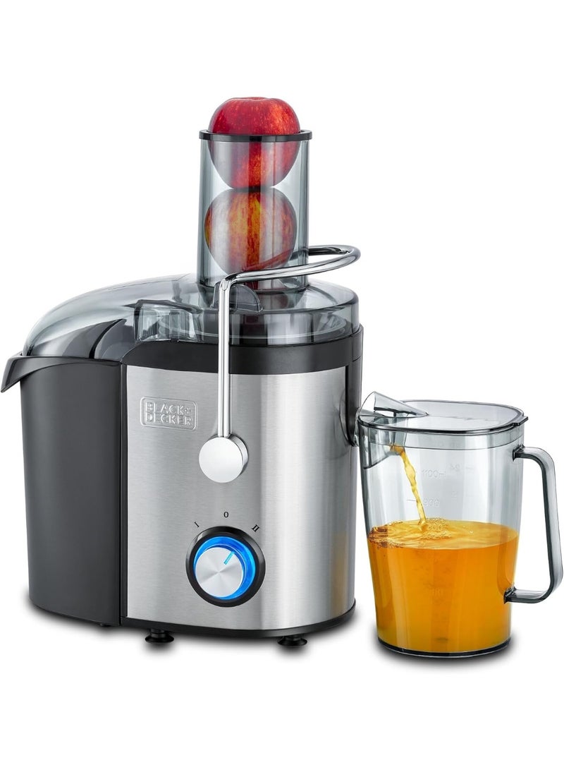 BLACK&DECKER Juicer Extractor, High-Powered 800W Motor, Stainless Steel Design, Large 1.7L Pulp Container, 1.1L Juice Collector, Dual Speed Control, XL Feeding Chute  - Image 1