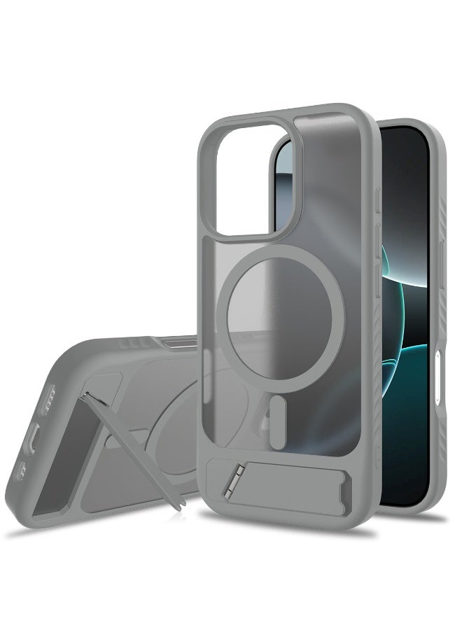 NIBEMINENT Skin Feels Scrub Protection Case With Magsafe For iPhone 16, Grey