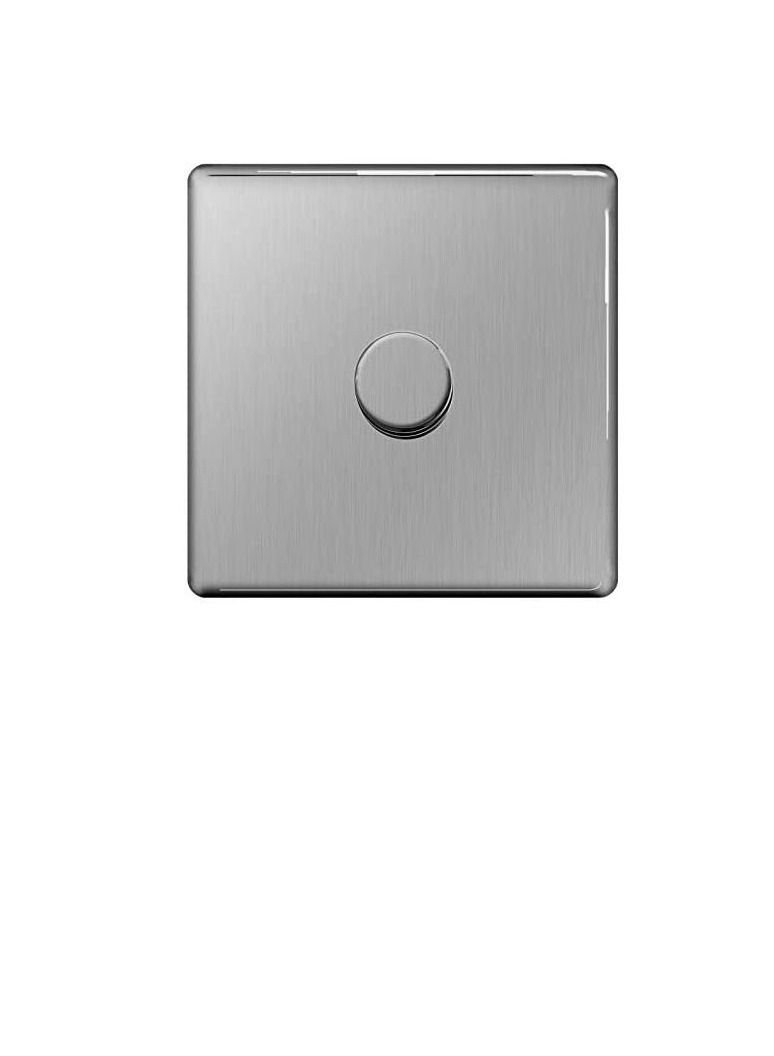 BG Electrical Stainless Steel Flatplate Screwless Dimmer Switch Push ON/OFF 1 Gang 2 Way 1000W - FBS85P - Image 2