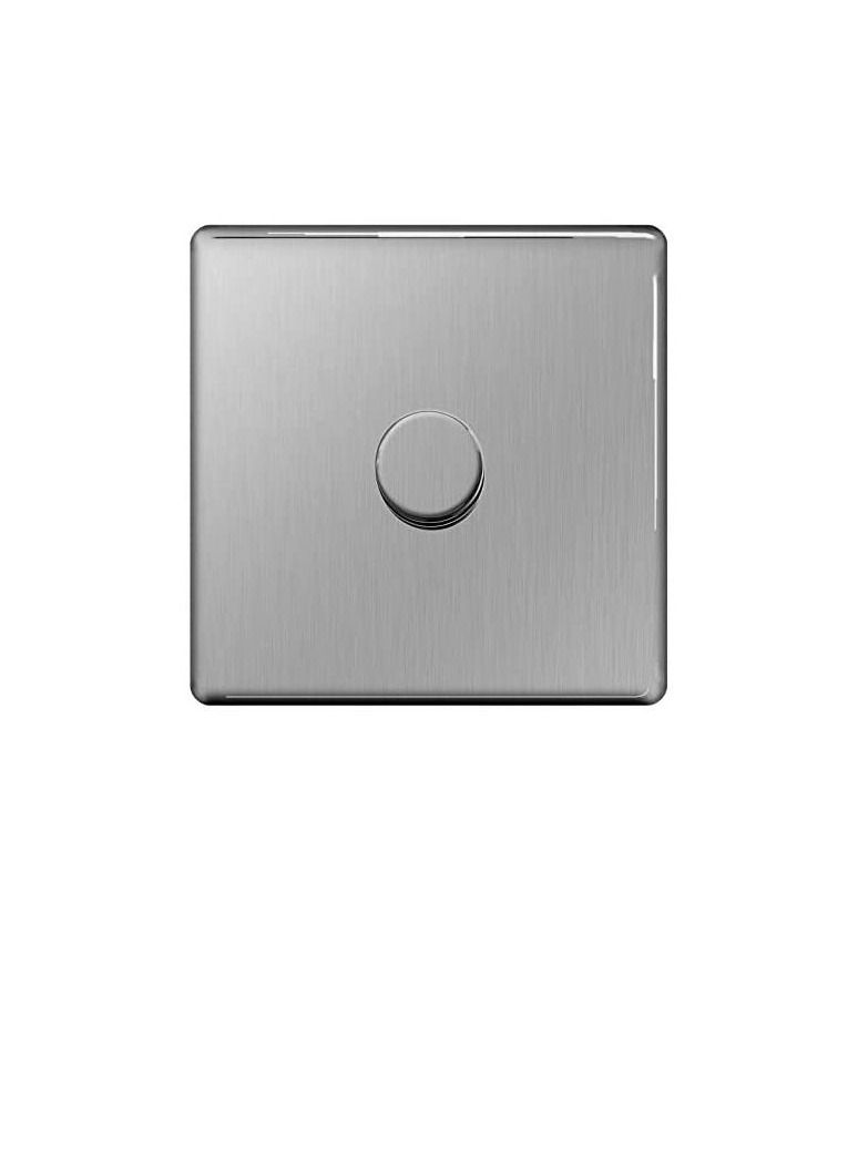 BG Electrical Stainless Steel Flatplate Screwless Dimmer Switch Push ON/OFF 1 Gang 2 Way 1000W - FBS85P - Image 3