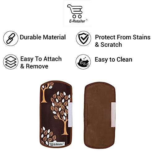 E-Retailer® Polyester 3-Layered Fridge Handle Cover Set of 2Pcs. For Refrigerator and Microwave oven (Color-Leaf Brown, Size-12x6 Inches) - Image 4