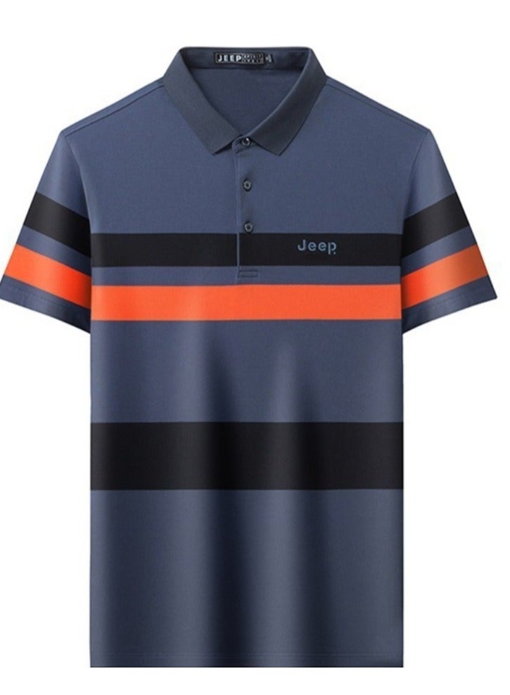Jeep Striped Slim Fit Lapel Fashion POLO Shirt - Image 4