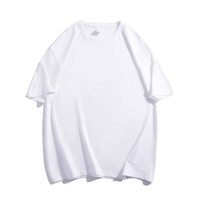 Pure cotton short-sleeved T-shirt for men's summer minimalist trend round-neck half-sleeved T-shirt for students versatile loose plus-size top - Image 1