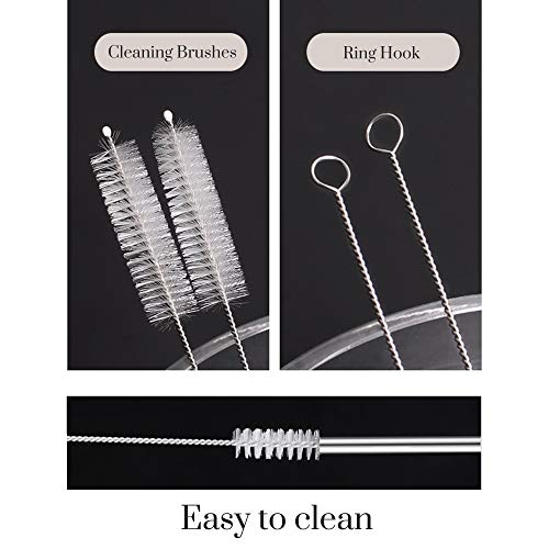 CAMDEA Set of 4 Reusable Metal Straws, 10.5'' Long Stainless Steel Straw with Cleaning Brushes and Case, Drinking for 30 oz and 20 oz Tumblers. - Image 3