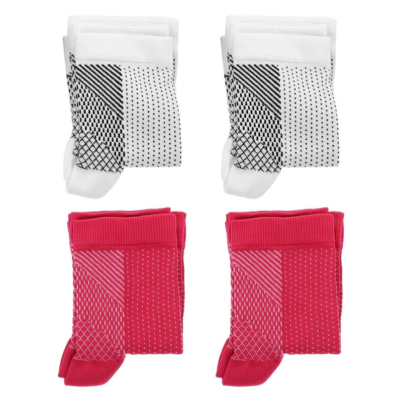 Breathable Ankle Support Compression Sleeves 4 Pack For Sports Injury Prevention Pink White S M Size - Image 1