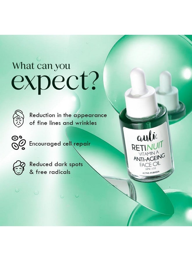 AULI LIFESTYLE Auli Retinuit 0.3% Retinol Face Oil For Anti - Ageing, Reduce Fine Lines & Wrinkles, For Women, All Skin Type - 30Ml - Image 3