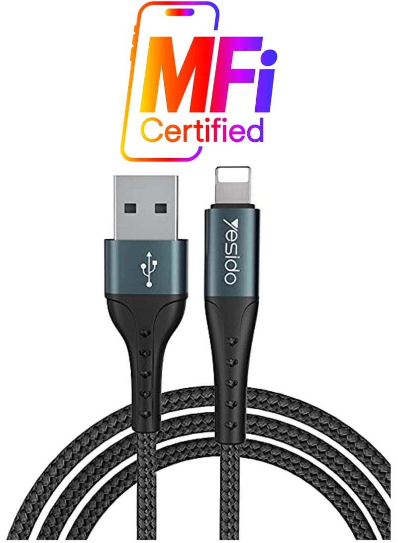 Yesido Premium Data Cable For Lightning Devices(1.2M, Black) - Image 1