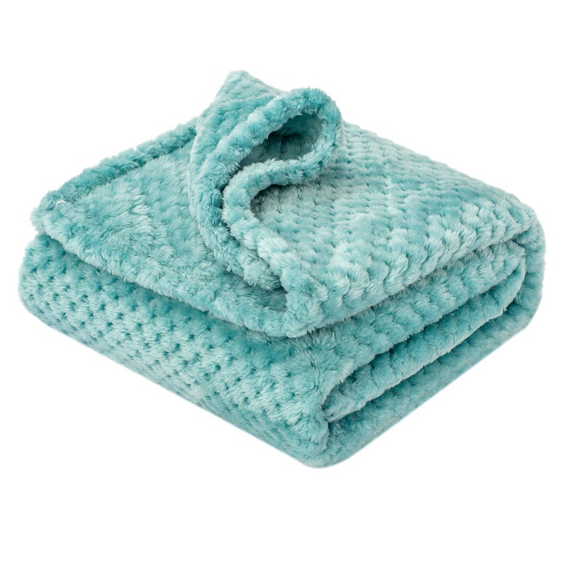 Fuzzy Blanket or Fluffy Blanket for Baby Girl or boy Soft Warm Cozy Coral Fleece Toddler Infant or Newborn Receiving Blanket for Crib Stroller Travel Decorative 4060 Blue Bell