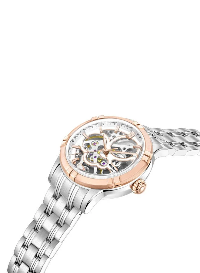 كينيث كول نيو يورك ساعة نسائية أوتوماتيكية 36 مم بسوار ستانلس ستيل فضي