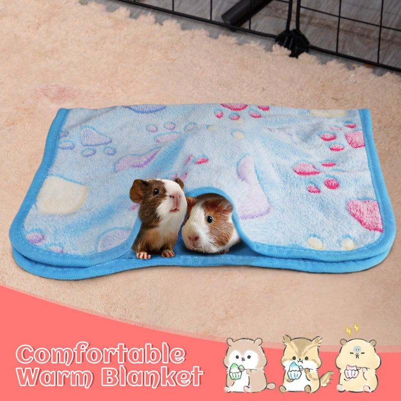 Alphatool Guinea Pig Blanket, 4 Pack Warm Soft Coral Fleece Small Animal Blankets Washable Pet Cage Liners Sleep Mat Pad Cover for Rabbit Hamster Dog Cat Ferret Chinchilla Hedgehog Bedding, 24" x 16" - Image 4