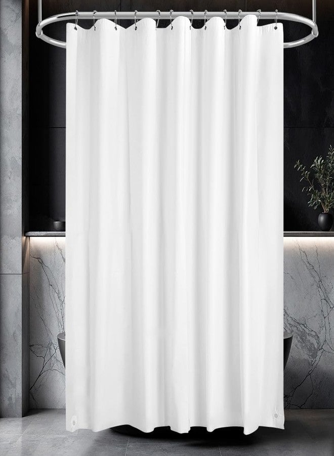 Hereisa White Shower Curtain Liner, 72" x 72" White Bathroom Shower Showroom Curtain Liner with Rustproof Metal Gromments and Weighted Magnet - Image 1