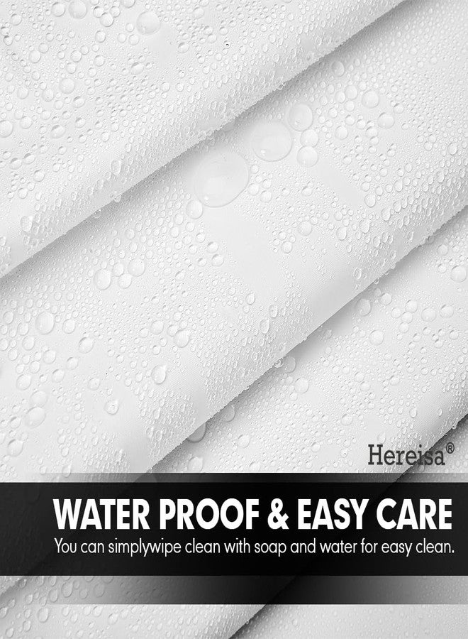 Hereisa White Shower Curtain Liner, 72" x 72" White Bathroom Shower Showroom Curtain Liner with Rustproof Metal Gromments and Weighted Magnet - Image 3