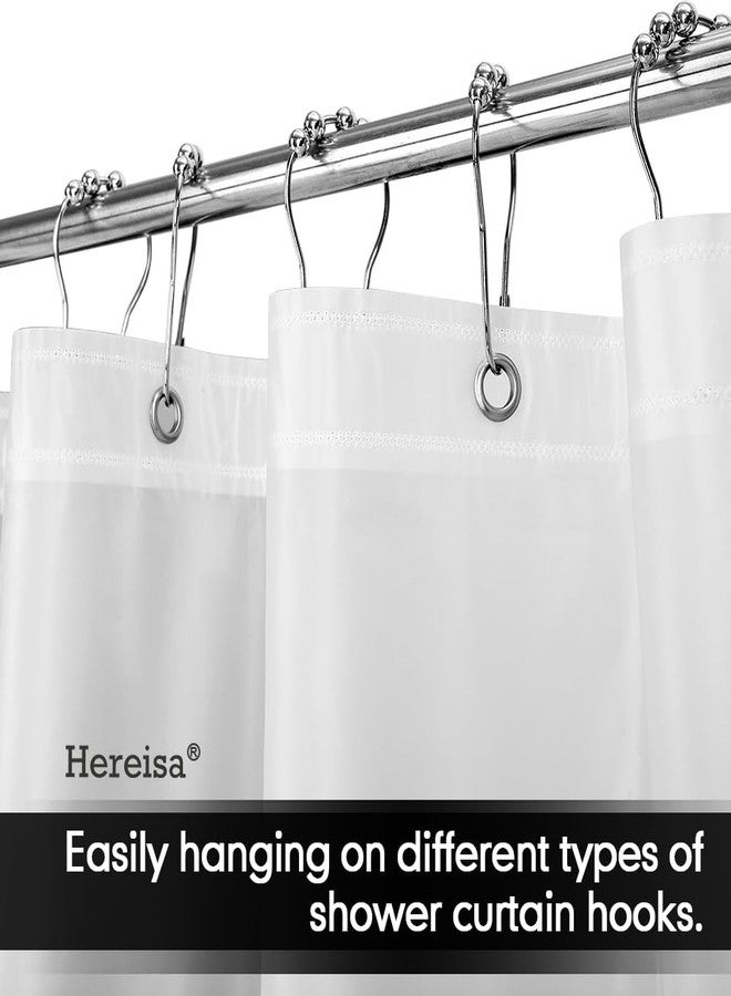 Hereisa White Shower Curtain Liner, 72" x 72" White Bathroom Shower Showroom Curtain Liner with Rustproof Metal Gromments and Weighted Magnet - Image 4