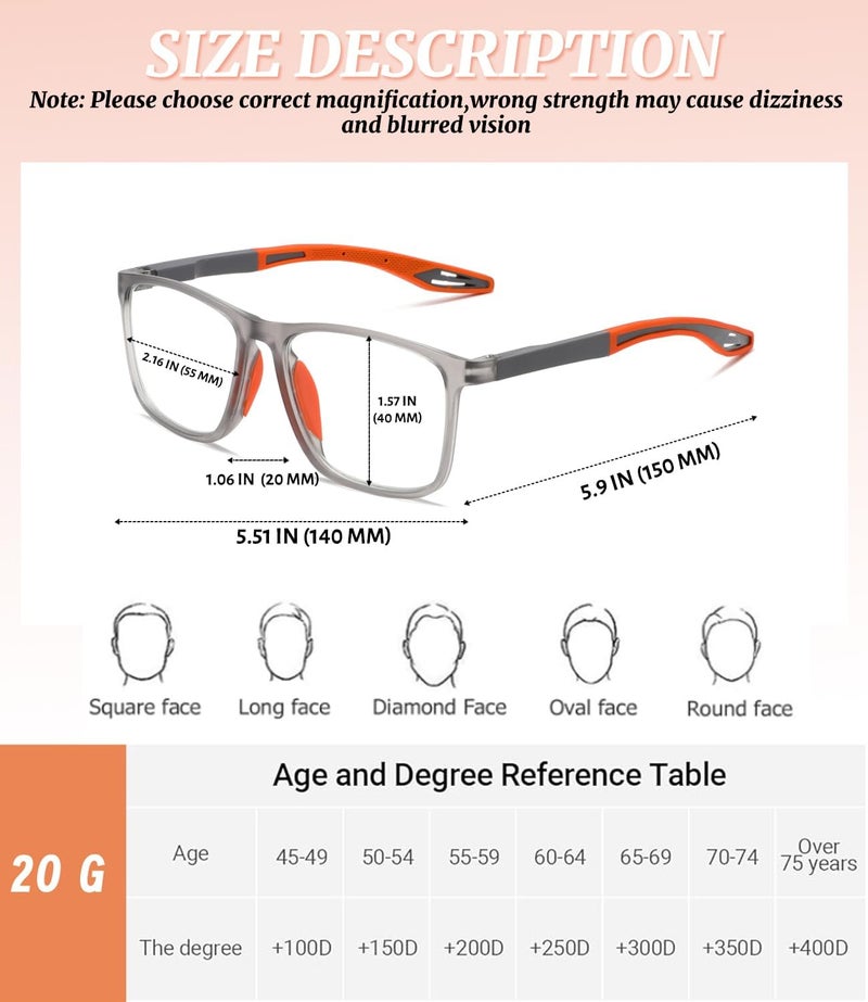Hubeye TR90 Sports Reading Glasses for Men and Women Good Square Comfortable Flexible Anti-Blue Computer Glasses High Quality Comfortable Reading Aid - Image 4