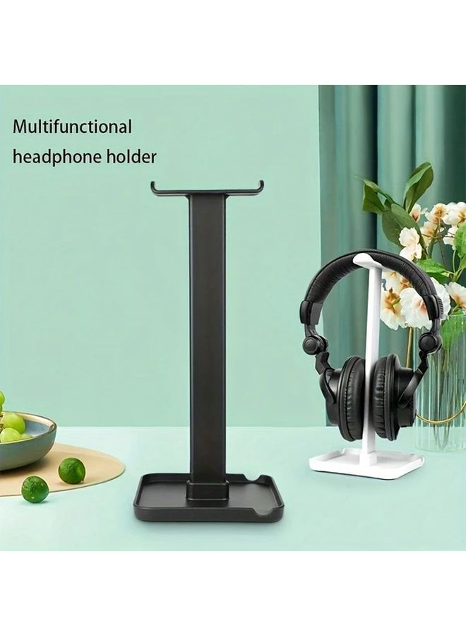 White Head Mounted Earphone Rack Detachable Desktop Stand For Phone Tablet - Image 2