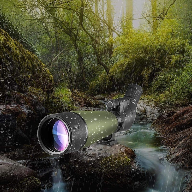 Gosky Updated 20-60x80 Spotting Scope with Tripod, Carrying Bag - BAK4 Angled Scope for Target Shooting Hunting Bird Watching Wildlife Scenery (Phone Mount+SLR Mount Compatible with Canon) 1 - Image 4