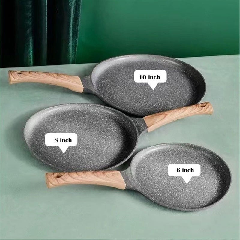 Frying pan 6/8/10in Non-Stick Frying Pan Steak Pancake Omelette Cooking Breakfast Maker Induction Cooker Gas Maifan Stone Bakeware(24cm) - Image 3