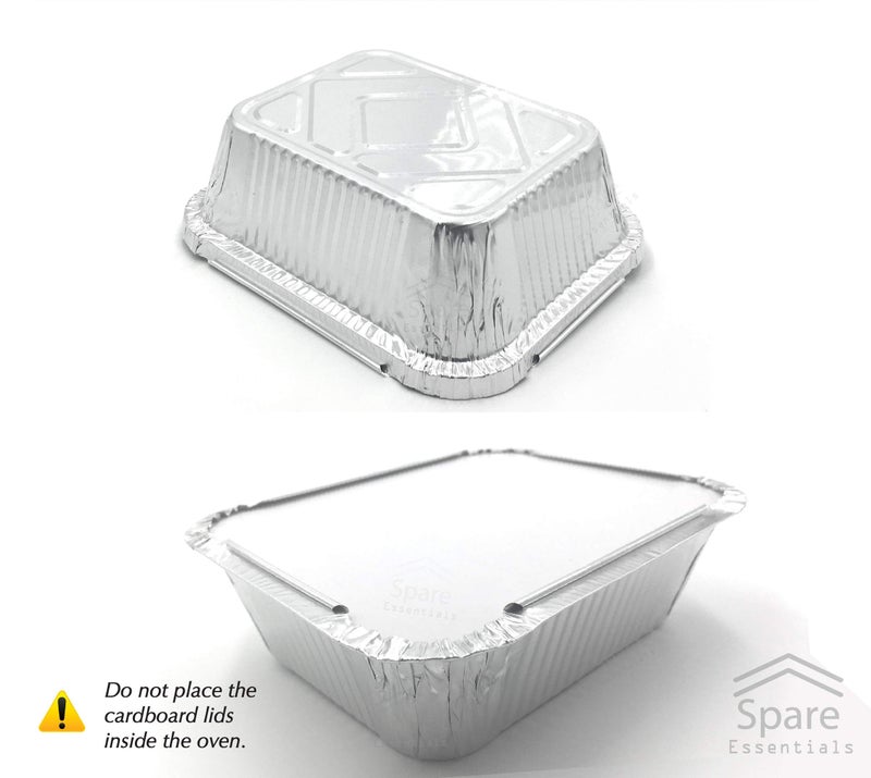 Spare Essentials 55-Pack Aluminum Foil Containers With Lids - 1 LB Disposable Take Out Pans for Freezer Meals - Image 5